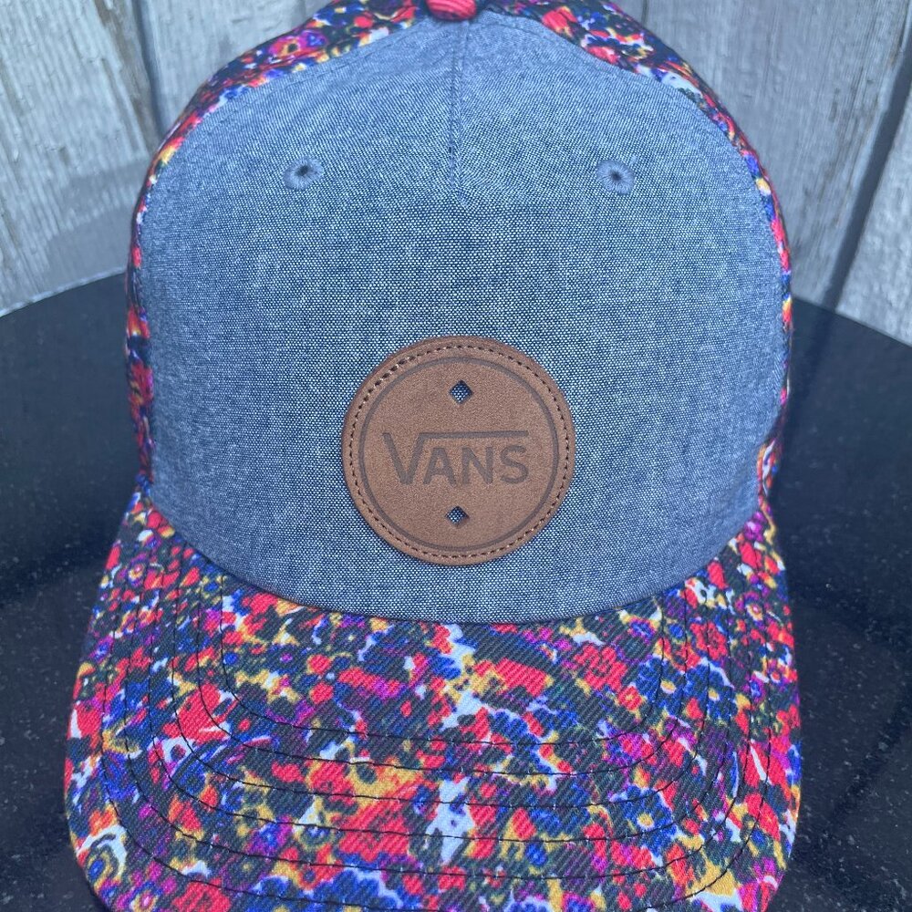 Vans Floral Jean Design Baseball Hat Cap Colorful Snap Back